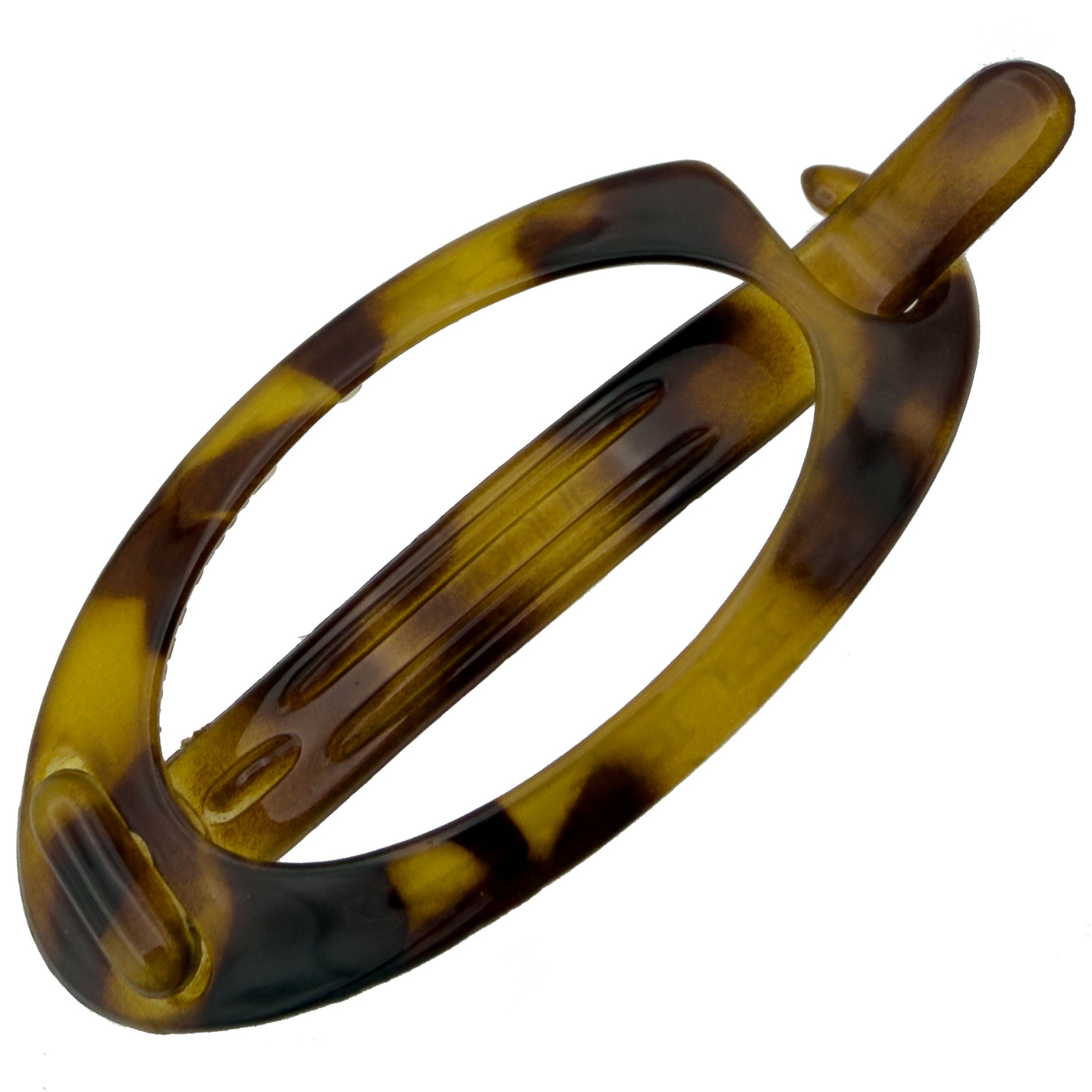 8cm French Hollow Oval Barrette Clip