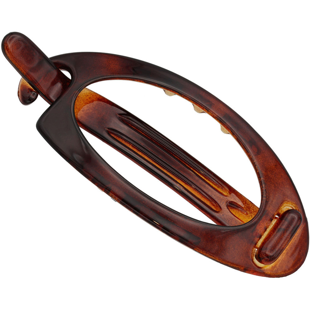 8cm French Hollow Oval Barrette Clip