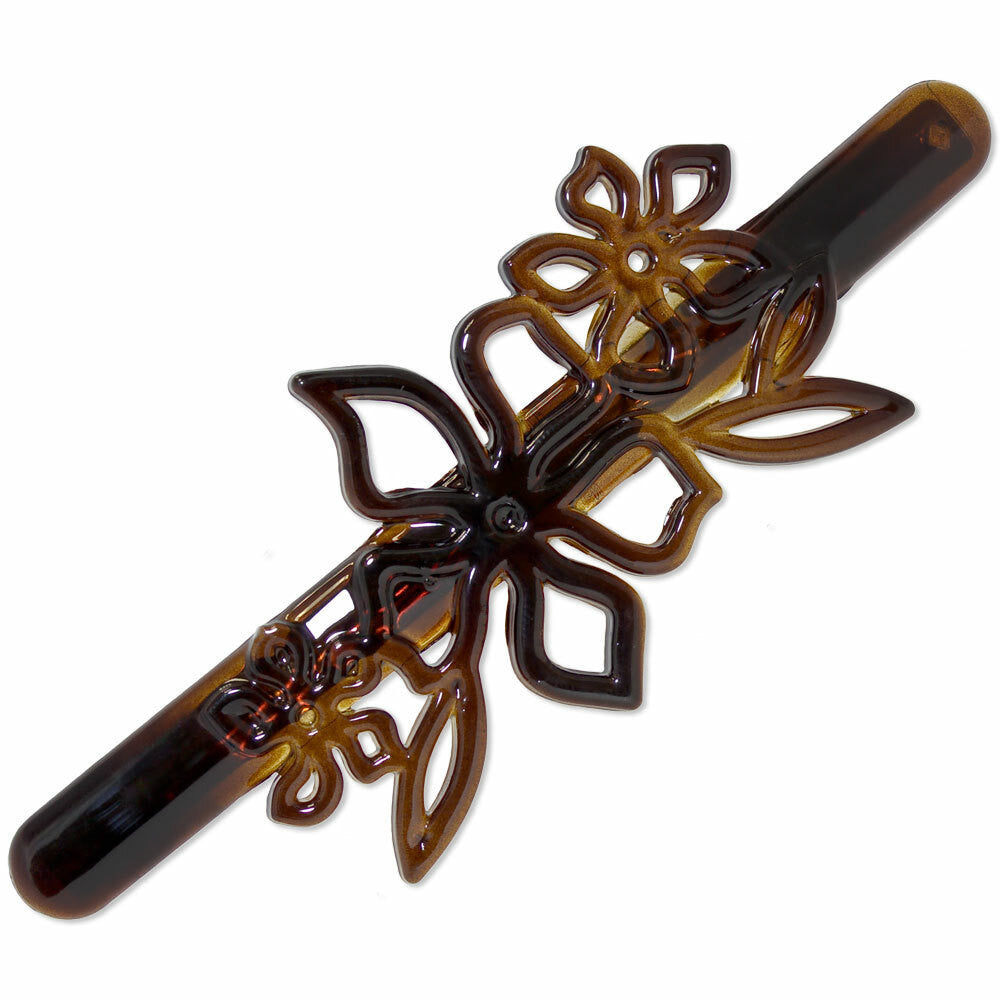 Long Skinny fleur motif French Barrette