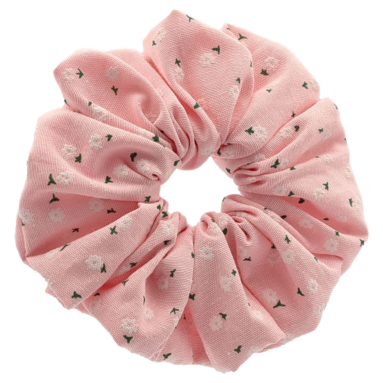 Pink 14cm Scrunchie with Daisy Pattern