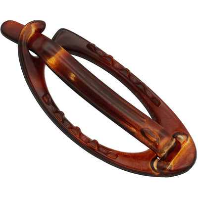 8cm French Hollow Oval Barrette Clip